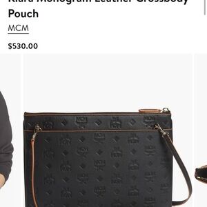 MCM Klara Black Monogram Leather Crossbody Pouch - EUC